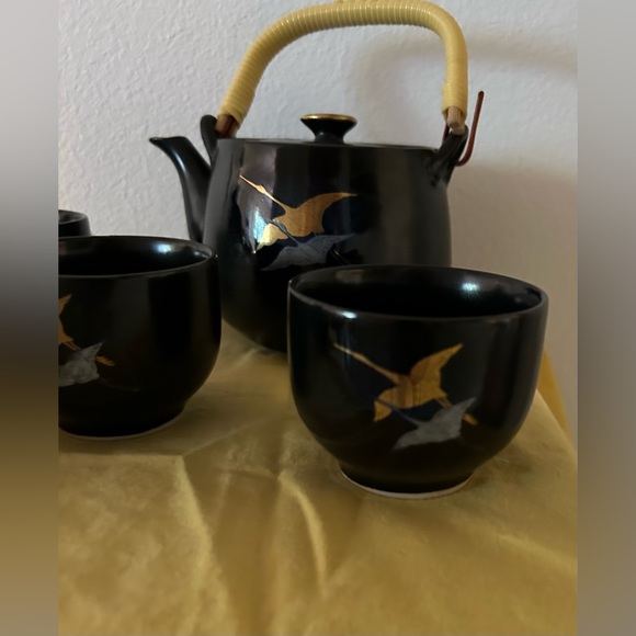 Vintage Imari Japanese hand painted tea pot and 4 cups. Post WWII circa 1950s - Picture 3 of 16